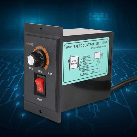 No Sweat AC Motor Speed Controller 220V Single Phase 50Hz 60Hz Electric Regulator with adjustable rotary switch and output controls.