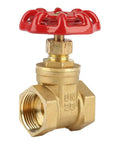 DN20 Brass Gate Valve G Three Fourth Inch Straight Through Rotary Gate Valve 232 PSI brass body with red handle