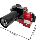 Heavy Duty Single Stage Air Atomization Burner For Industrial Boilers And Commercial Heating Systems Plug And Play 220V side view with dimensions