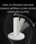 Hardcore Rubber Golf Tees For Mats And Indoor Simulators, close-up of single durable tee with stability design, US sizes.
