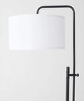 Mid Century Modern Floor Lamp With Ultra Stable Heavy Base And LED Lighting For Bedroom Living Room Or Office Sleek Black Contemporary Standing Lamp