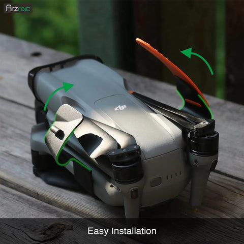 Propeller Holder And Guard Strap for DJI Air 3 and Air 3S Drones, shown on drone with propellers secured, easy clip design