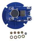 Top view of MRV040 Worm Gear Speed Reducer 100 To 1 Ratio With 56C Mounting Flange Hollow Shaft, hardware included