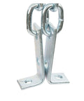 Close-up of metal brackets and chains of Engine Leveler 1500 Lb Capacity With Four Point Mounting System And Three Chain Positions