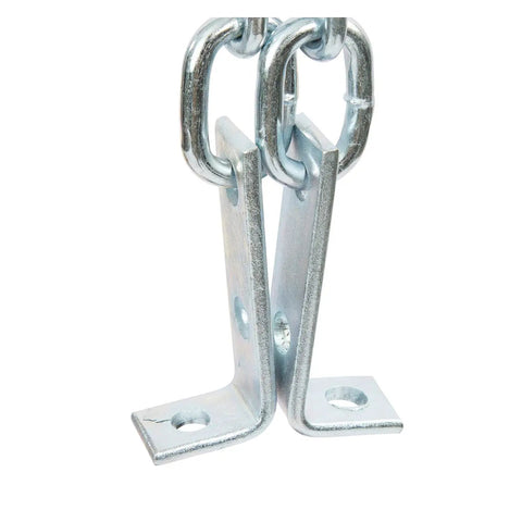 Close-up of metal brackets and chains of Engine Leveler 1500 Lb Capacity With Four Point Mounting System And Three Chain Positions