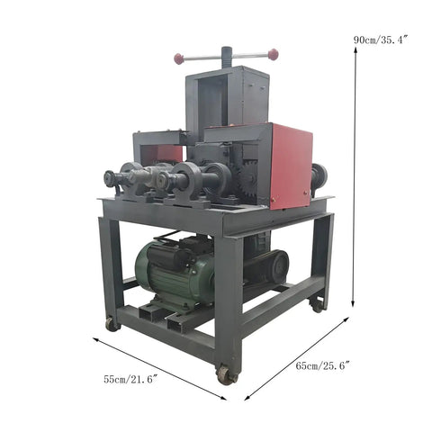 Intsupermai Electric Tube Pipe Bender Machine For Square Round Rectangular Frame Bending With 2.1 Kw Motor Cold Working Station side view with measurements