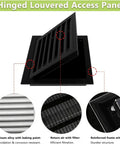 White 16X16 Inch Removable Air Vent Grille Cover With Mesh Louvered Access Panel, hinged design for easy access and air flow.