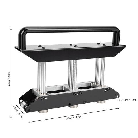 Three Station Sheet Metal Roller Bender with adjustable edge range, 32cm width, featuring durable metal construction.
