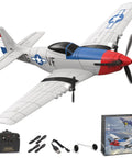 Noob Friendly RC Plane With P51 Style Fighter Look 2 4 GHz Remote Control 3 Channel Flight 6 Axis Gyro Stabilizer Durable EPP Foam Build Easy To Fly For Adults And Newbies with accessories and box