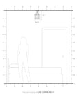 Size diagram of Three Light Brushed Nickel Hanging Lantern Or Flush Mount Chandelier With Clear Beveled Glass for dining room or foyer.