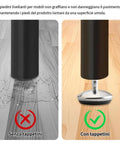 Set Of Four M10 Threaded Adjustable Swivel Leveling Feet Featuring Premium Soft Rubber Pads For Heavy Machinery Support And Rock Solid Game Changing Stability In Any Workshop with surface comparison showing effectiveness.