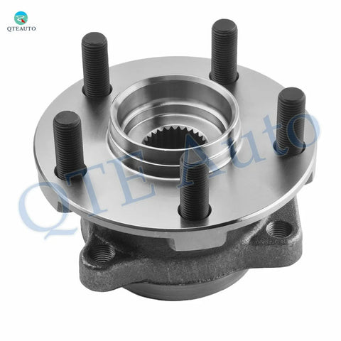 Front view of a single hub from the Pair Of Front Wheel Hub Bearing Assemblies For 2014 2018 Subaru Forester Plug And Play Install Precision Fit OE Style Two Hub Bearings Set Durable Metal Construction