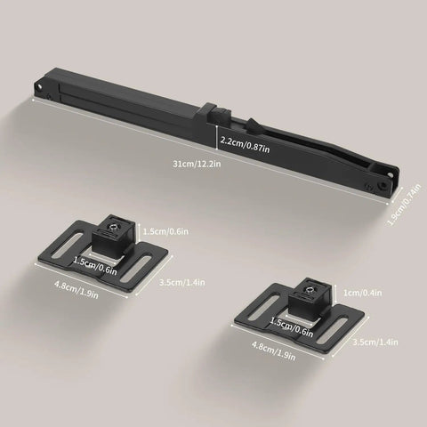 Hole Free Barn Door Soft Close Mechanism Upgraded Quiet Sliding Door Hardware Spring Damper One Way Invisible Stopper Adjustable Actuators With Spacers, 31cm parts