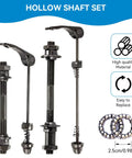 Dope Quick Release Bike Axle Skewer Set For Front And Rear Hubs, Hollow Shaft Wheel Hub Kit with Steel Ball Bearings displayed