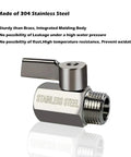 Showerhead Shut Off Valve With Stainless Handle Mini Ball Valve Chrome Finish 304 Stainless Steel Half Inch NPT Thread
