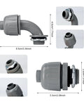 Half Inch Four Foot Liquid Tight PVC AC Conduit Kit gray flexible electrical whip with straight and 90 degree connector fittings