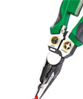 Top Rated 8 In One Cable Stripper Tool Pro Electric Pliers With Manual Voltage Tester Multi Function Wire Cutter Crimping Kit For Home Diy Pros Great Deal close-up view showing stripping and cutting functionality.