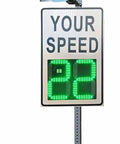 Solar Powered Radar Speed Sign with Real Time Speed Display for Highways and Speed Limited Roads, wireless setup, LED