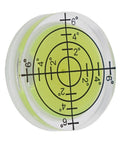 Ehlivhall 32Mm Round Bubble Level, High Precision For Acrylic showing bright yellow-green liquid and measurement markings.