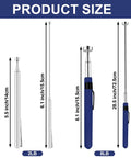 Dual Telescoping Magnetic Pickup Tool Set With 2Lb And 8Lb Magnets product size details on stainless steel retrieval sticks