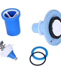 3.5 GPF Closet Aquaflush Diaphragm Rebuild Kit With Diaphragm, Handle, Vacuum Breaker And Tailpiece O Ring components displayed