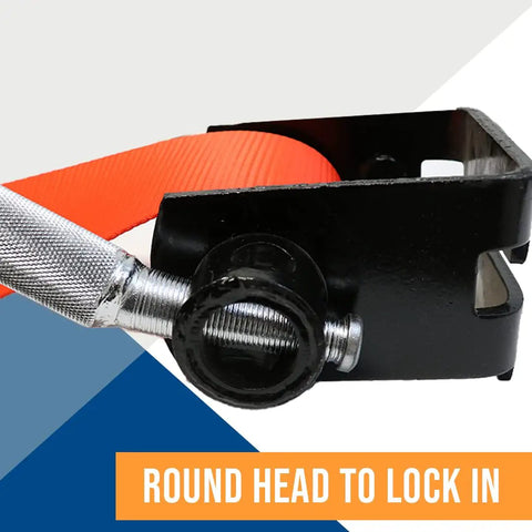Beefy Chrome Combination Winch Bar With Non Slip Grip For Flatbed Winches And Chain Binders Thirty Four And A Half Inch Leverage Tool With Rounded Head And Square End Heavy Duty Steel For Extra Torque And Easy Load Tightening, close-up