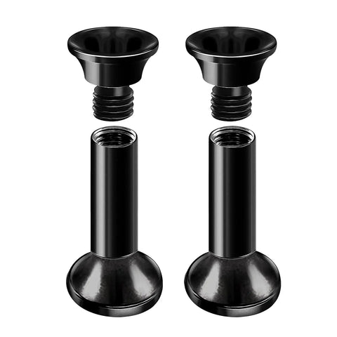 10G Black PVD Coated Steel Double Flare Internally Threaded Tunnel Plug Ear Stretching Stretcher Set 2 Pieces For Easy Screw In Wear Secure Fit AFCG Compatible Body Jewelry Alternative