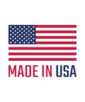 American flag design featuring "MADE IN USA" emphasizing domestic manufacturing pride.