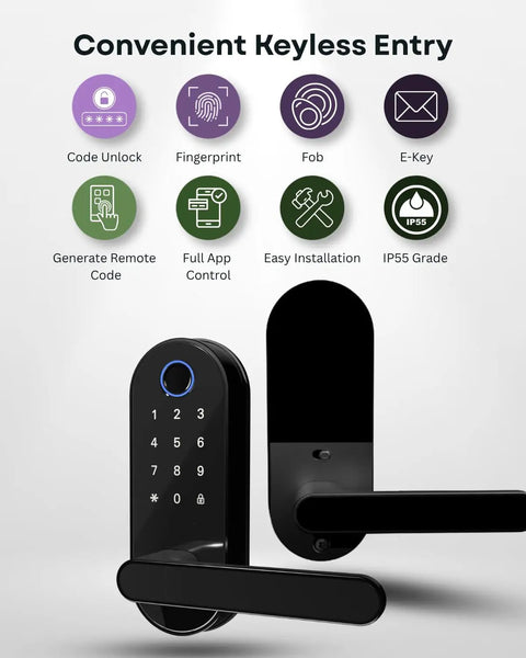 Fingerprint Smart Lock With Keypad And App Control Keyless Entry Biometric Deadbolt And Handle Auto Lock Remote Code Management