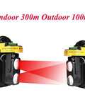 Dual Laser Alarm Beam Sensor For Indoor And Outdoor Security, 300m Range With 60m Infrared Detection twin beam system display