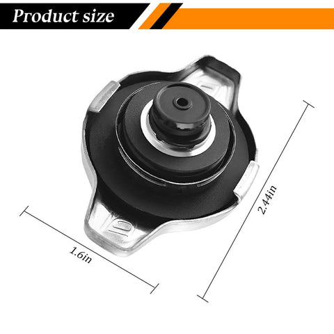 Top view of Beefy Durable Stainless Steel Radiator Cap Replacement for Toyota Avalon Venza ES300h GS350, dimensions shown.
