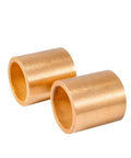 Close-up of two bushings from 10 Pack Brass Bushing Set 6mm ID Powder Metallurgy Oil Bearing Copper Bushing Wear Resistant Guide Bushing 6x10x16mm For Machinery And DIY Projects Heavy Duty Replacement.