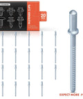 Tough as Nails Steel Blind Rivets Push Retainer Clips 20 Pack For Lexus GS300 GS350 GS430 Auto Trim Fasteners displayed in packaging.