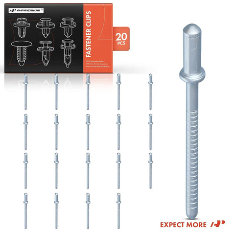 Tough as Nails Steel Blind Rivets Push Retainer Clips 20 Pack For Lexus GS300 GS350 GS430 Auto Trim Fasteners displayed in packaging.
