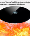 Built Tough Turntable With Tempered Glass Tray for Dining Tables showing heat resistance with flames underneath.
