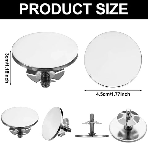 4 Pack Clothes Rod Stops End Caps Made Of Durable Metal Brackets For Round Clothing Rods, Shelf And Rod Storage End Caps, Replacement Ends For Closet Rods, Easy Install No Fuss Quick Fit, chrome 4.5cm x 3cm