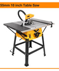 Heavy Duty Portable Saw Station Featuring A 10 Inch Blade And Beefy 2000W Motor Delivers Smooth Cuts With Zero Dust Mess For Serious Shop Work, side view of table saw.