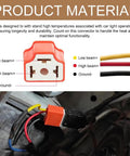 Heavy Duty 2 Pack H4 9003 HB2 Female Pigtail Socket Wiring Harness Ceramic Headlight Connector Adapter showing wiring details and colors.