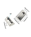 M6 T Slot Nuts For 4040 Aluminum Extrusion, Spring Ball Loaded Rollin Elastic Nuts, 8mm Slot, Carbon Steel, 15 Pack, dimensioned view