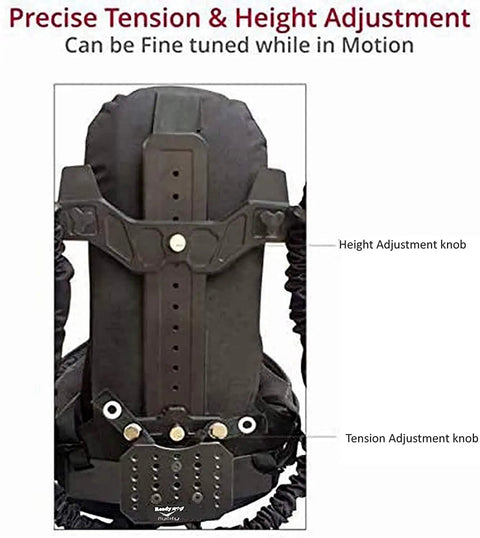 Flexi Pro Gimbal Vest Stabilization System For 3-Axis Rigs Up To 40lb Payload showing height and tension adjustment knobs