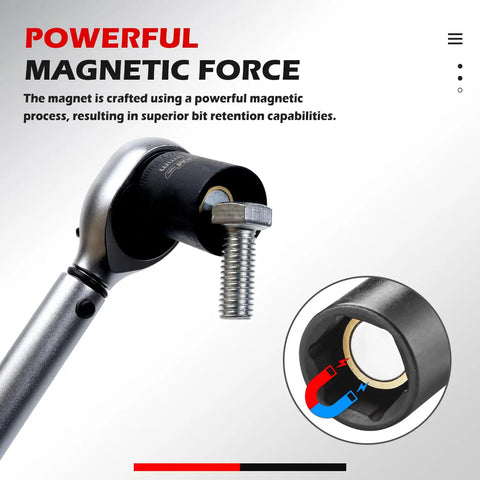 Close-up of Magnetic Impact Socket Set With One Quarter Inch Drive Pro Grade 19 Piece Metric Range 4mm To 15mm in use