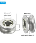 Heavy Duty V Groove Bearings 4x13x6mm 20 Pack Carbon Steel Sealed Ball Bearings Rail Roller Wheels For Track Liner Motion System Pro Grade Durable Rolling, 4x13x6mm bearing size