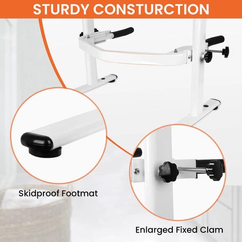 Heavy Duty Toilet Safety Rails For Elderly Free Standing Frame With Adjustable Height and Width, skidproof footmat, enlarged fixed clamp