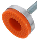Heavy Duty Swivel Leveling Feet With GripLock Rubber Base And Easy Tune Bolts For Sturdy Workbenches And Garage Rigs D60x12mm Rock Solid close-up of orange rubber pad