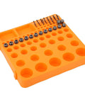 FTVOGUE ER11 Collet Chuck And Pointed Knife Set For CNC Milling, includes black collets in an orange holder for organization.