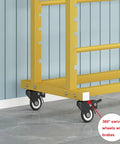 Heavy Duty Mobile Fabric Roll Storage Rack On Casters, Adjustable 18 Rod Organizer For Vinyl Leather And Window Film, Built Tough To Store Every Big Roll Secure, featuring 360° swivel wheels.