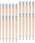 60 Pcs Mini Wooden Pencils With HB Graphite And White Erasers, Short Writing Pencils For School, Kindergarten And Drawing