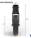 Tough As Nails 2000 Lbs Trailer Jack Swivel Caster Replacement with 8 inch wheel, showing dimensions 2.25 x 8 x 11.3 inches.