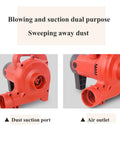 Heavy Duty Industrial Shop Vac With Blowing And Suction Options To Blow Off Sawdust And Collect Work Debris featuring dual air outlet and suction port.
