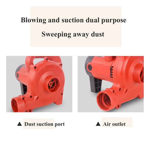 Heavy Duty Industrial Shop Vac With Blowing And Suction Options To Blow Off Sawdust And Collect Work Debris featuring dual air outlet and suction port.